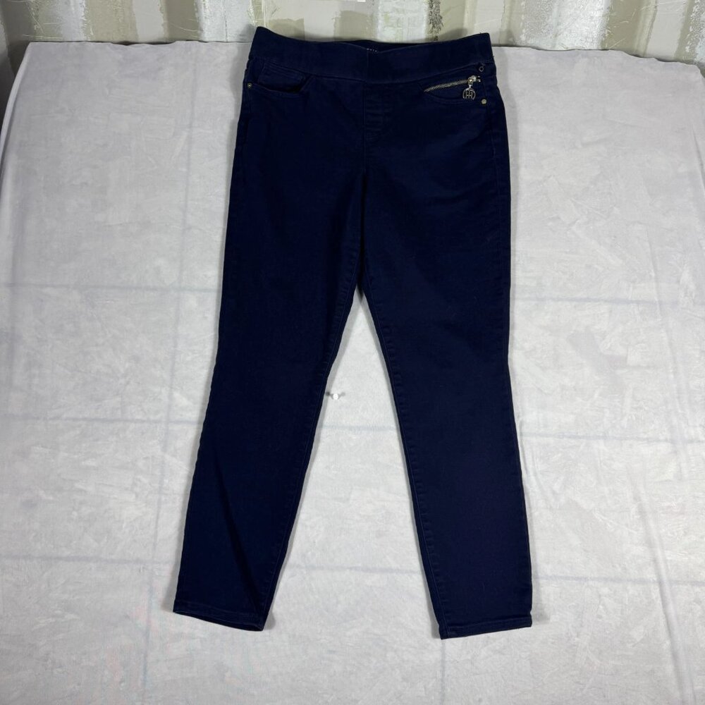 Tommy‎ Hilfiger Women's Ankle Pants Blue Gramercy Pull On Slim Fit Skinny Leg 6